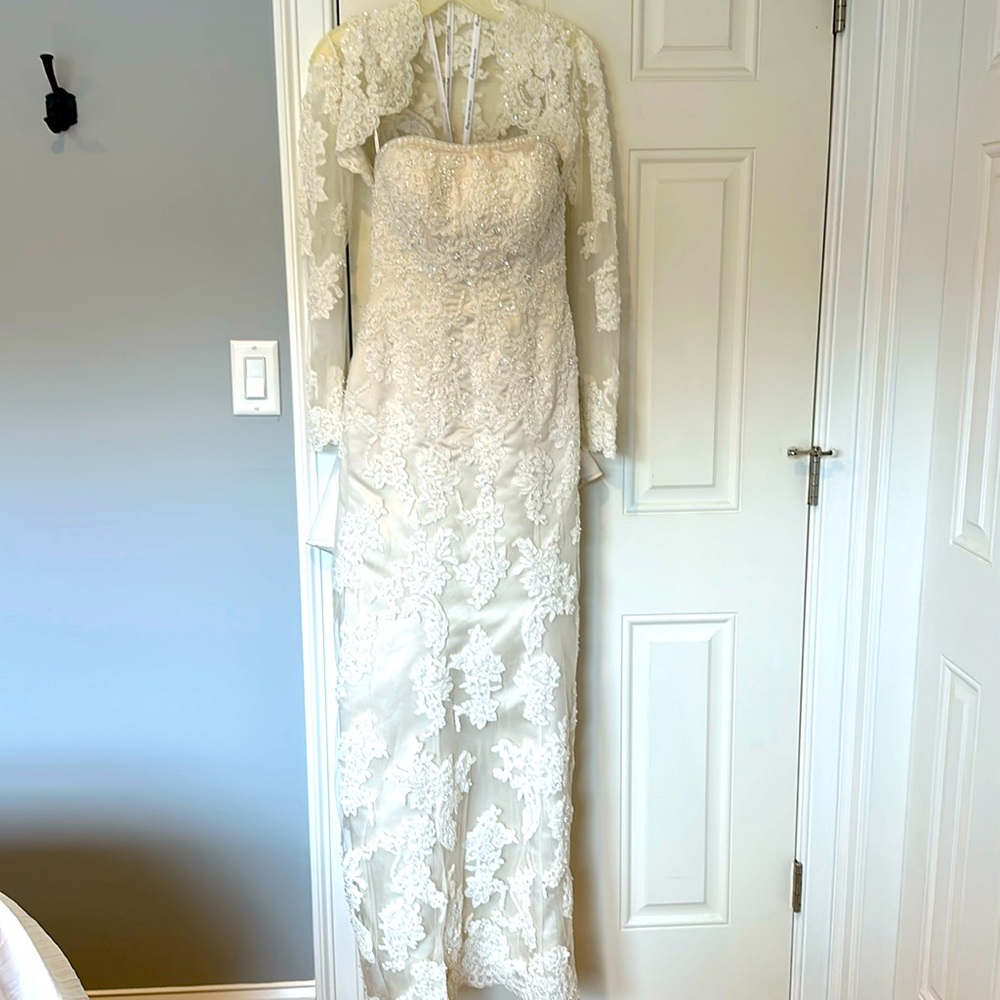 David’s Bridal Ivory Gown Size 2